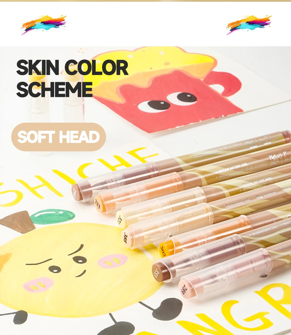 Acrylic Marker Set with Soft Brush Tips – 12 Colors