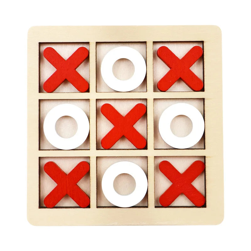 Classic Wooden Tic Tac Toe Game for Family Fun