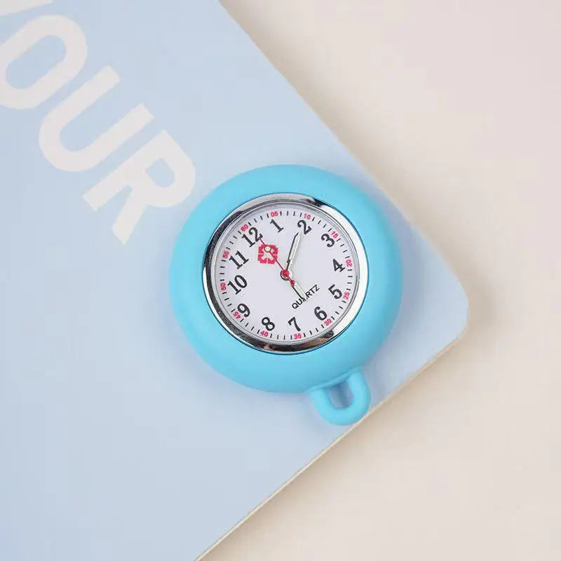 Colorful Silicone Nurse Pocket Watch with Brooch Pin