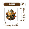 A small A5 sized wooden jigsaw puzzle depicting an autumn forest scene with a bear.