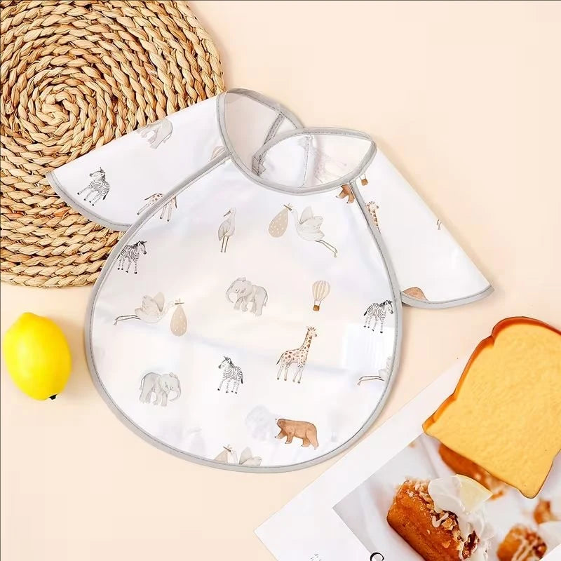 Waterproof Adjustable Baby Bib with Catch Pocket