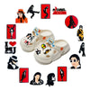 A collection of 20 Michael Jackson inspired shoe charms and DIY sneaker decorations featuring various figures and symbols.
