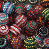 Sparkling Two-Tone Striped Resin Beads (20mm, Set of 5)