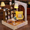 DIY Miniature Wooden Dollhouse Kit with LED Lighting