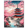 Cherry Blossom Tower Diamond Painting Kit – DIY 5D Wall Art for Adults