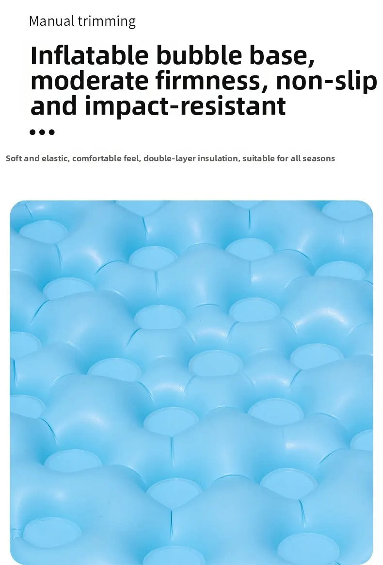Light blue inflatable bubble base for a play pool