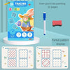 A colorful tracing workbook for kids featuring various patterns and shapes designed to practice pen control.