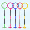 A set of six brightly colored glowing skip balls for kids used for active play and balance training