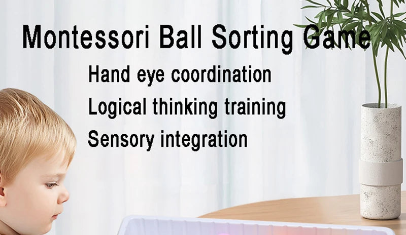 Rainbow Ball Sorting Board Game for Kids
