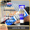 Tube of Lucas Oil White Lithium Grease multi-purpose lubricant shown next to a blurred background.