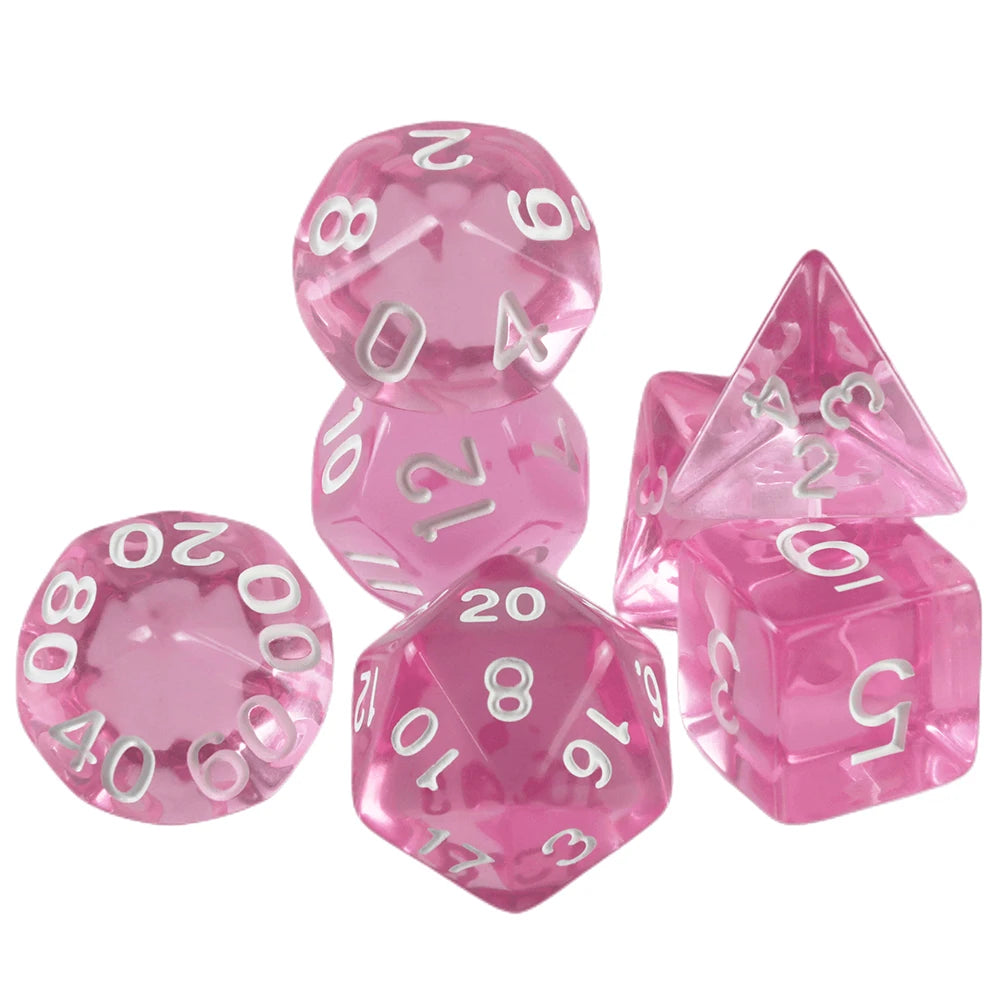 Crystal Clear Polyhedral Dice Set for Tabletop RPGs