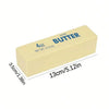 A rectangular block of salted butter, labeled 4 oz, with dimensions 3.5 cm by 13 cm.
