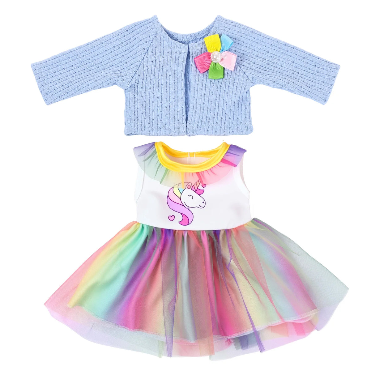Adorable Baby Doll Clothing Set with Coat and Dress