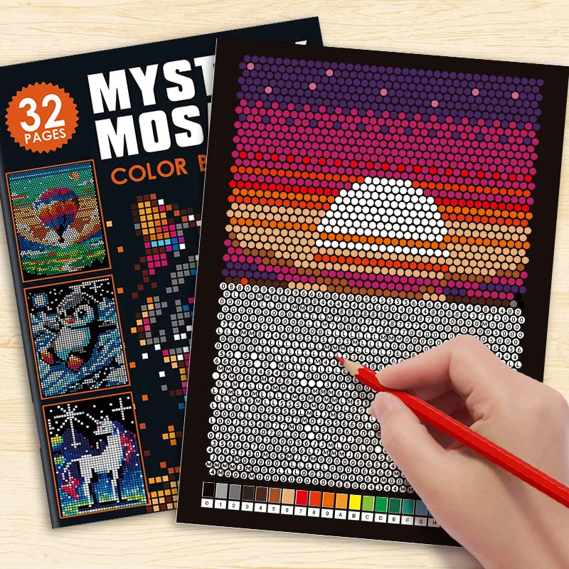 Mystery Mosaic Color by Number Coloring Book for Adults