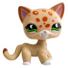 Sammler-Katzenfigur mit orangefarbenen Flecken und großen Augen