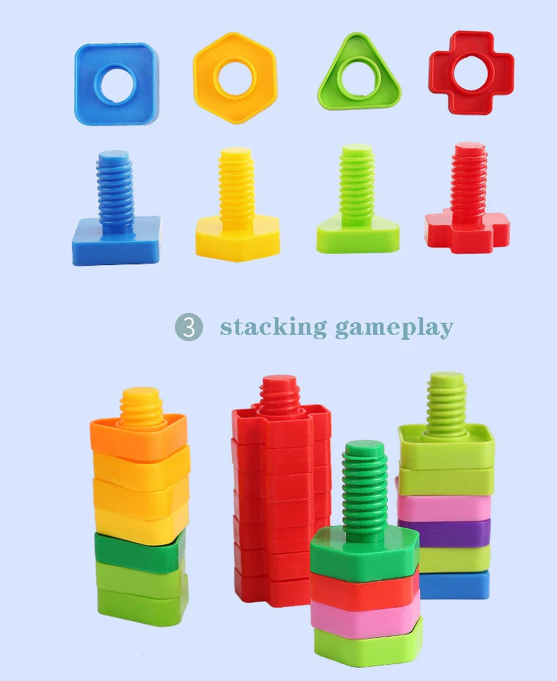 Screw-Together Building Blocks Set for Kids