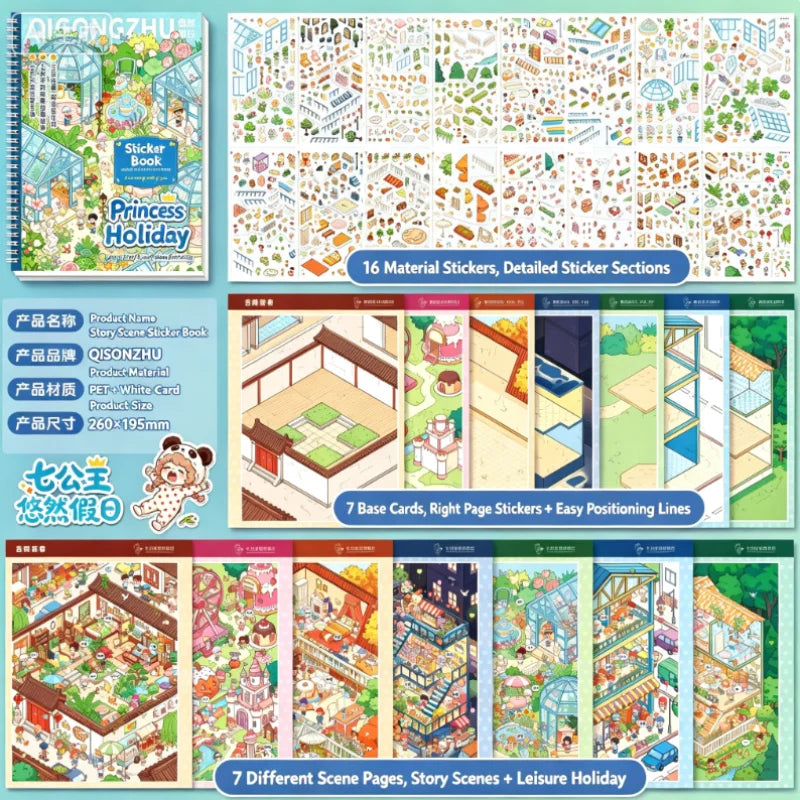 3D Landscape Sticker Collection Book for Scrapbooking & Journaling