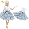 Fashion Doll Outfit Set – Wave Point Dress & Denim Grid Skirt for 11.5–12 Inch Dolls