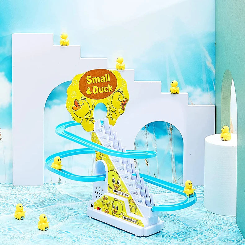 Electric Duck Stair-Climbing Toy with Lights and Music
