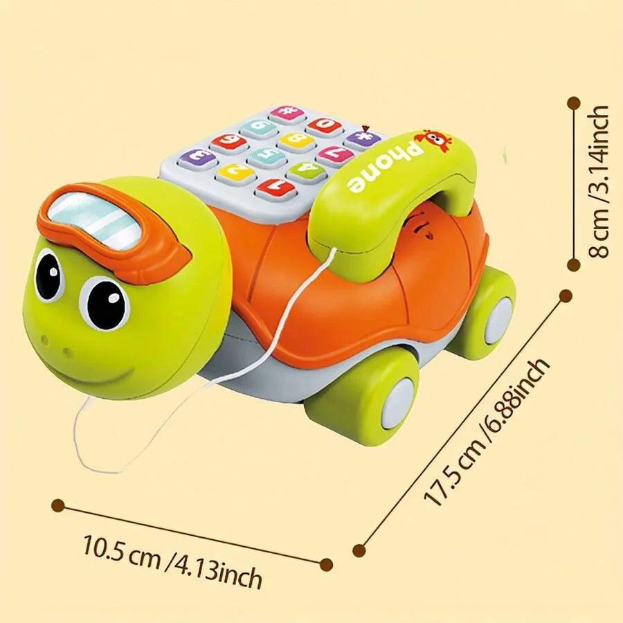 Musical Turtle Crawling Toy with Piano Lights and Baby Phone