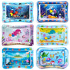 Colorful inflatable baby play mats featuring various animals and scenes for tummy time