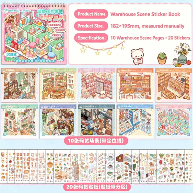 3D Landscape Sticker Collection Book for Scrapbooking & Journaling