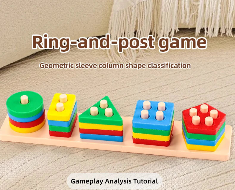 Montessori Shape Sorting Stacking Toy for Toddlers