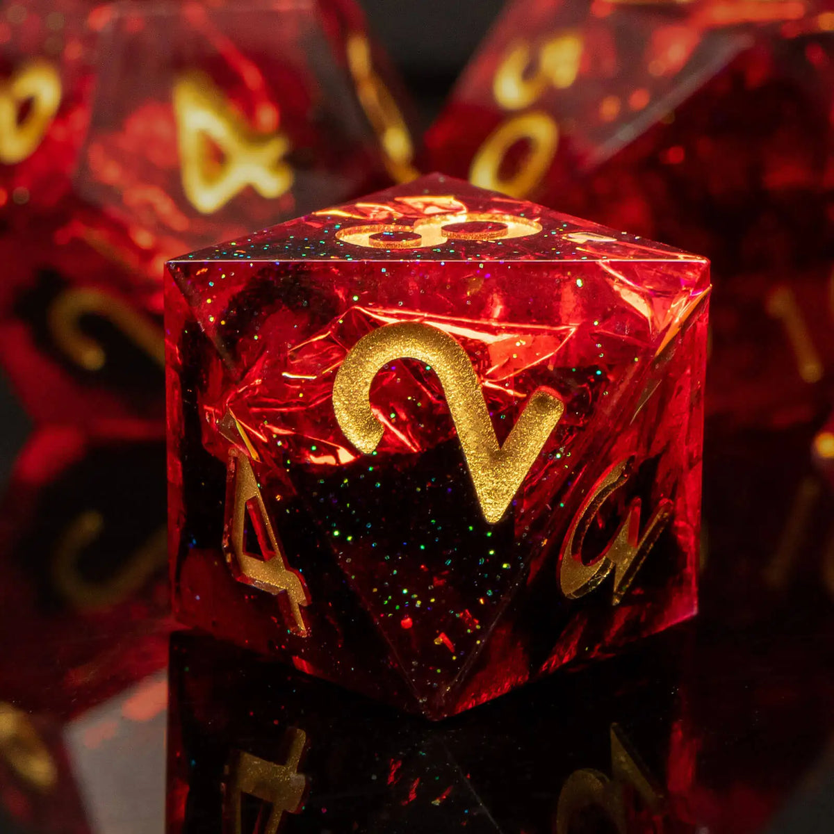 Handmade Resin Sharp Edge Dice Set for RPG Games