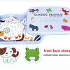 Montessori Wooden Animal Puzzle Set with Storage Box