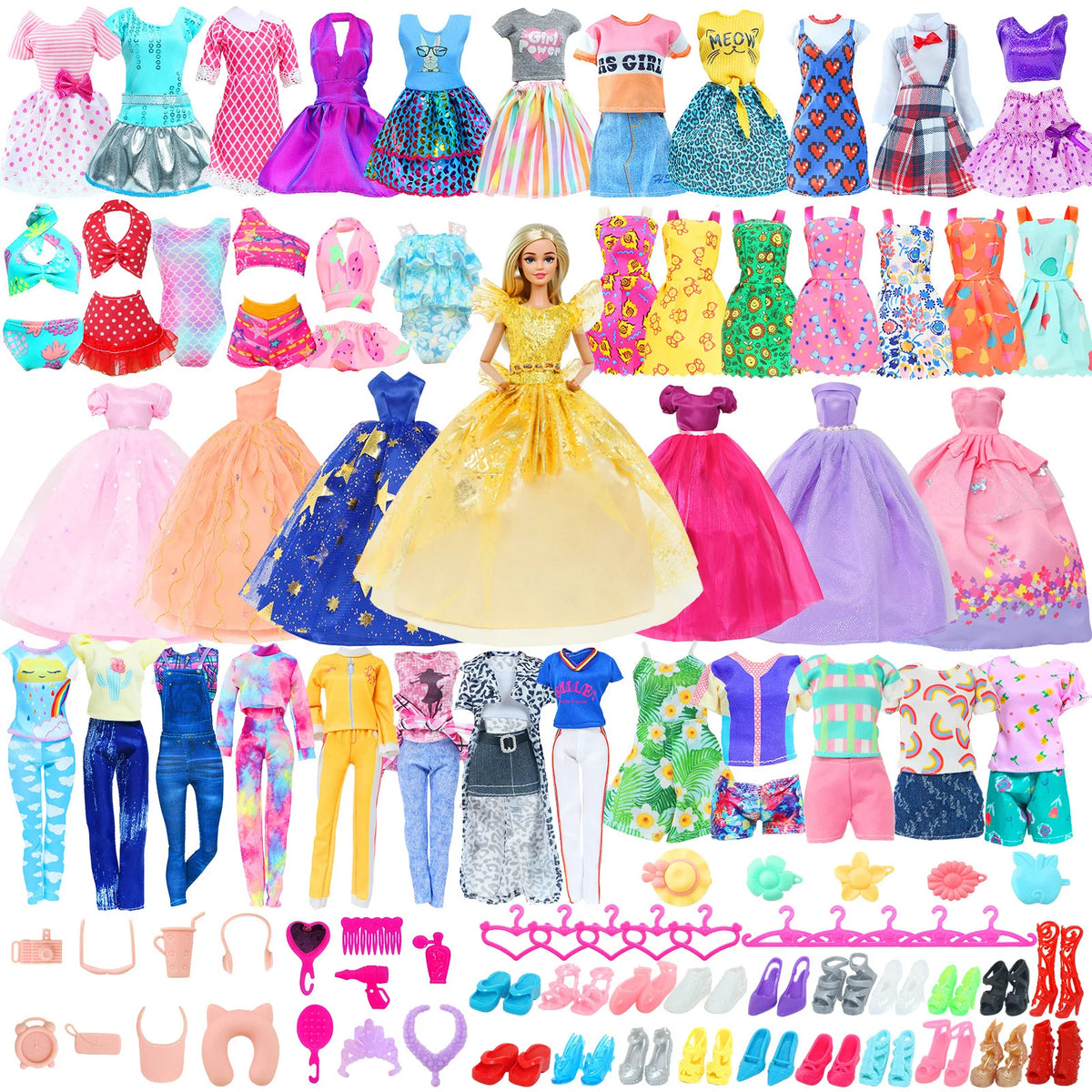 50-Piece Doll Fashion Wardrobe Set for 11.5-12 Inch Dolls