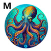A vibrant, detailed illustration of an octopus or squid with purple and orange tentacles against a teal background.