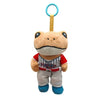 A plush toy of Bad Bunny El Sapo Concho with a yellow hanging loop.