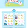 A set of reusable magic tracing workbooks for preschool alphabet learning featuring various letter combinations.