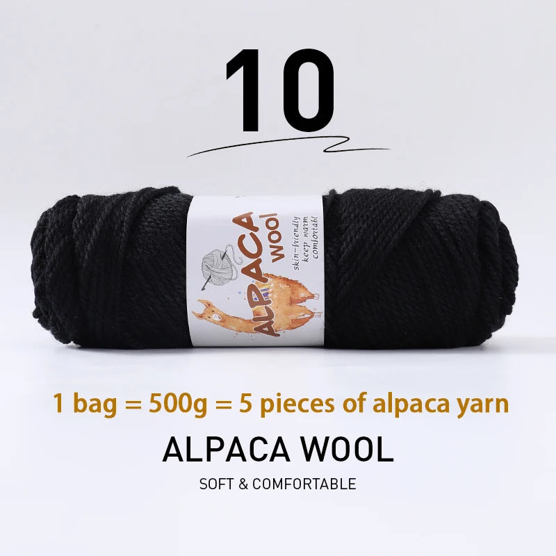 Luxurious Alpaca Wool Blend Yarn — 500g Thick Knitting Yarn