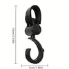 A black 360° rotating stroller hook is shown with dimensions of 10cm/3.93in and 5cm/1.96in.