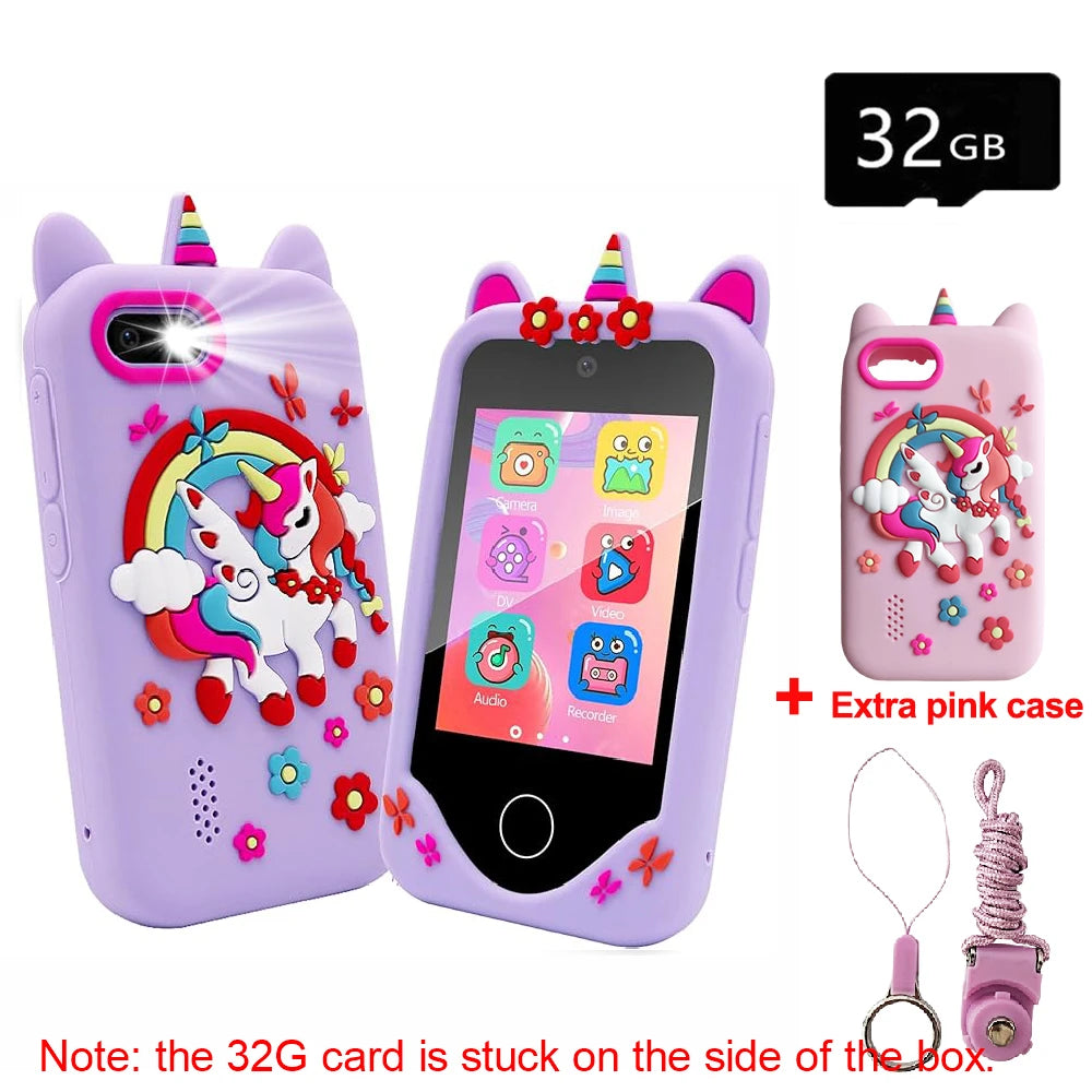 Kids' Smart Phone Toy with Dual Camera and 28 Learning Games