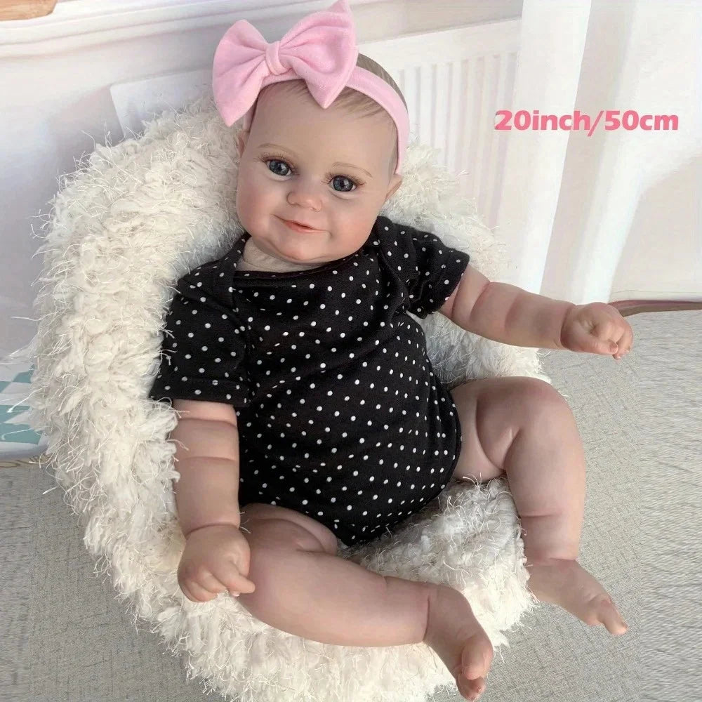 20-Inch Realistic Reborn Baby Doll with Hand-Painted Hair