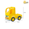 Yellow city traffic vehicle building blocks set featuring trucks and buses