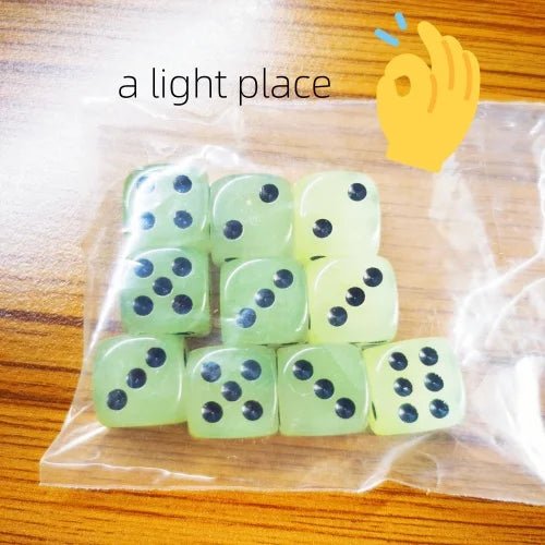 Glow-in-the-Dark Dice Set of 10