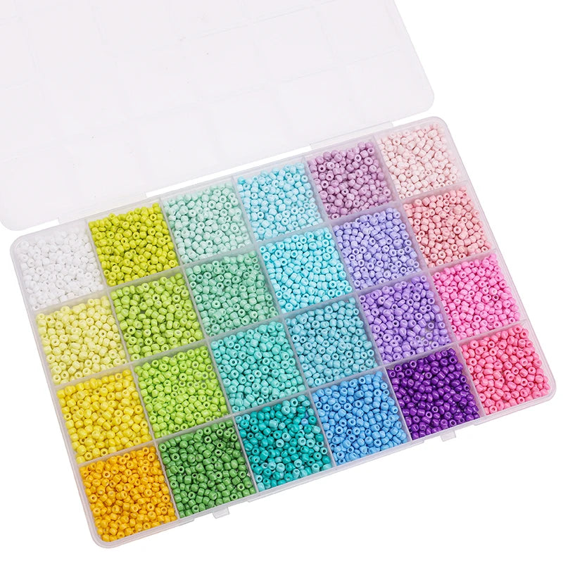 5200+ Glass Rice Beads in 24 Colors for DIY Jewelry Making