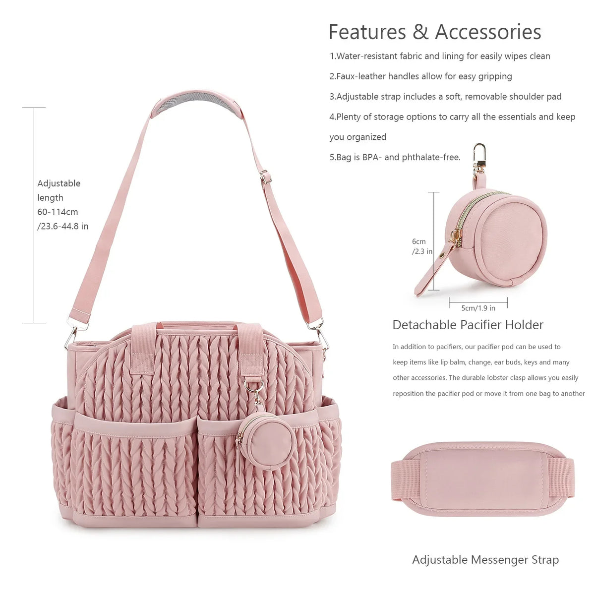 Waterproof Diaper Bag with Multiple Pockets for Parents