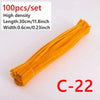 A bundle of bright orange chenille craft sticks labeled C-22, measuring 30cm long and 0.6cm wide.