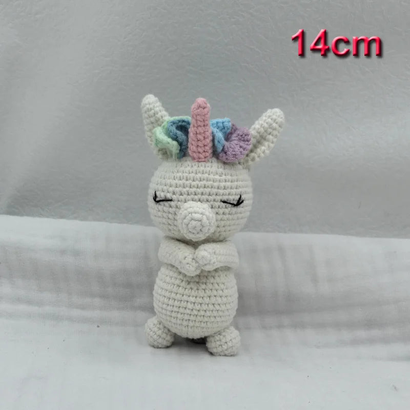 Handmade Amigurumi Plush Toy Set – Fox, Cow & Lamb Sleeping Dolls
