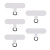 Four white detachable phone lanyard straps with metal loops for handsfree holder