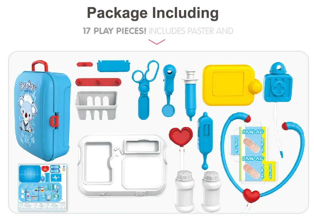Kids Pretend Doctor Play Set with Portable Backpack Medical Kit