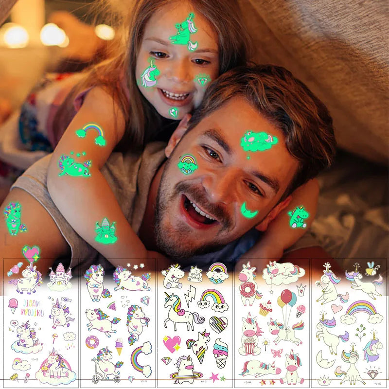 Unicorn Party Activity Kit with Bracelets, Rings, Tattoos, Stickers, and Puzzle
