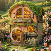 DIY Wooden Dollhouse Miniature Kit with LED Lights