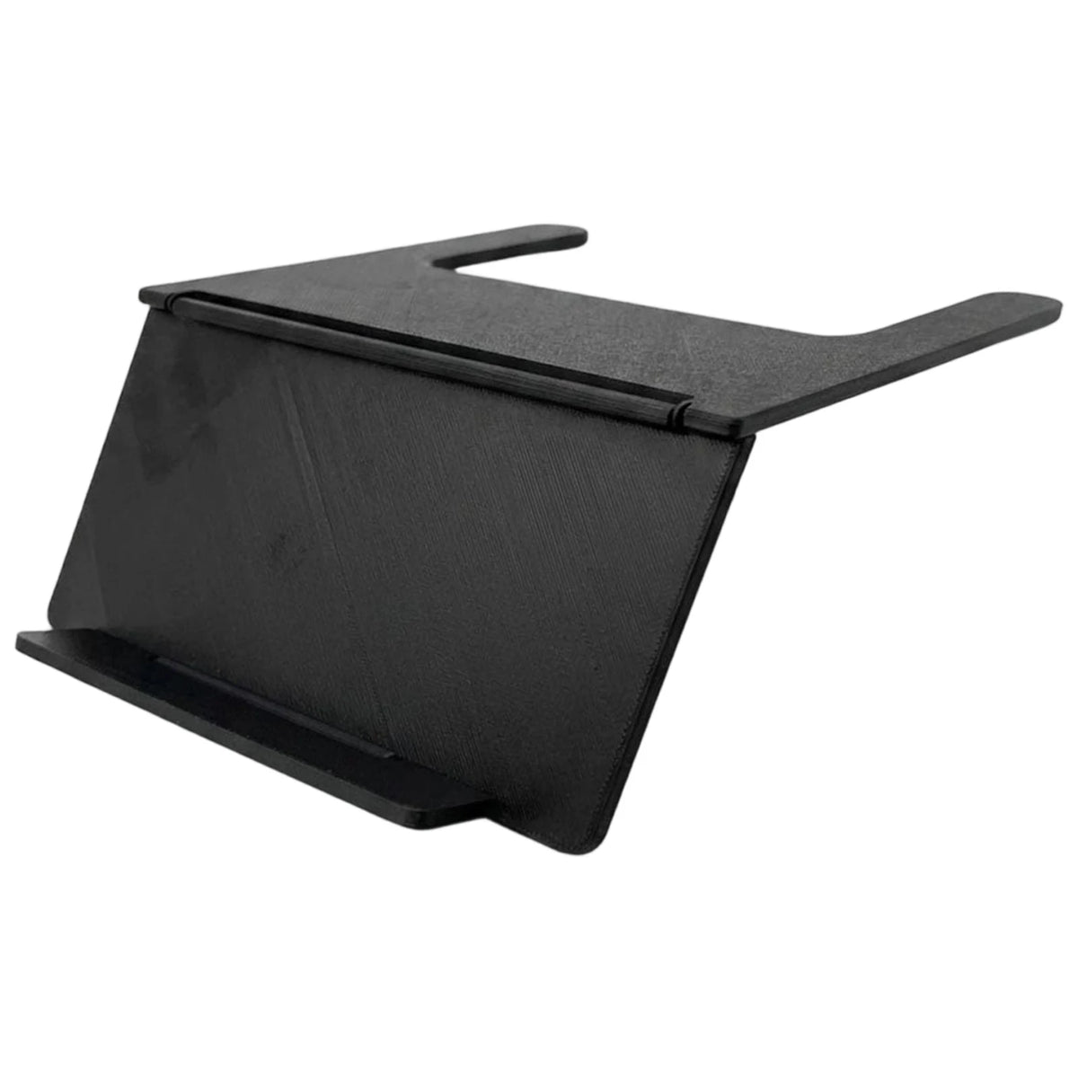 Black foldable mahjong card holder with a non-slip stand.