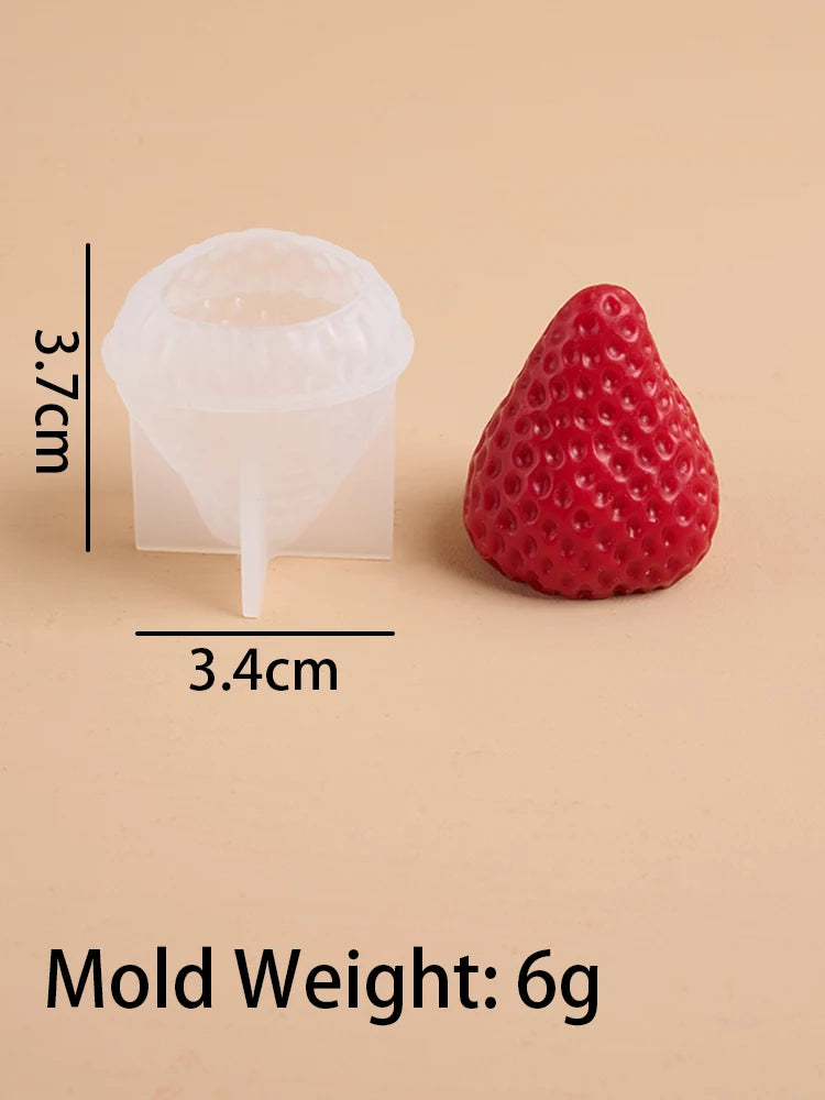Strawberry Shaped Silicone Candle Mold for DIY Crafts