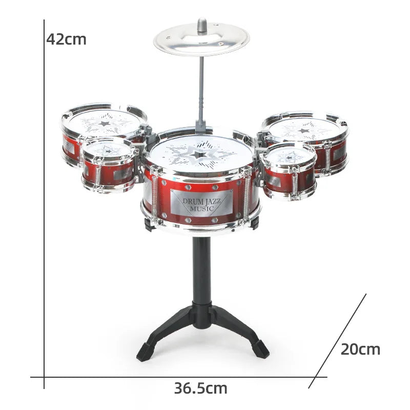 Kids' Jazz Drum Set with Cymbals – 9-Piece Musical Toy